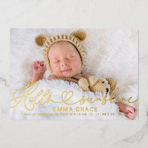 Cartes de naissance avec photo et joli script