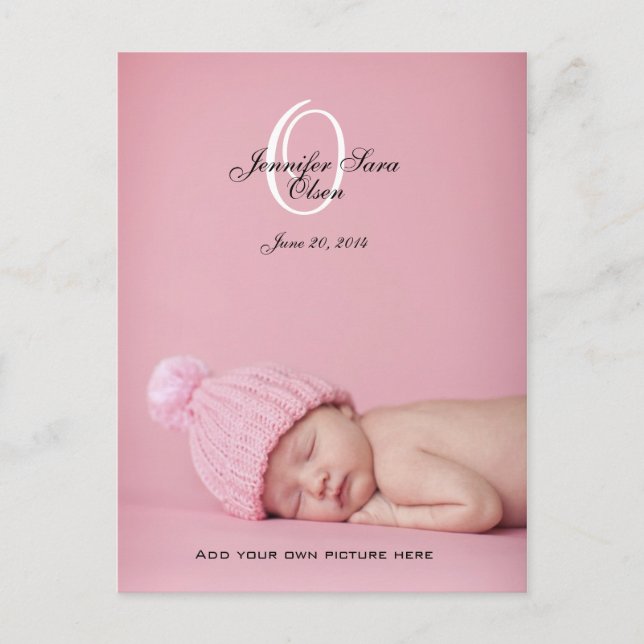 Cartes de naissance de nouveau-née fille (Devant)