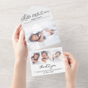 Cartes de naissance photo avec un joli script