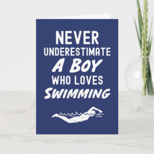 Cartes de natation bleu marine mignonnes pour bébé