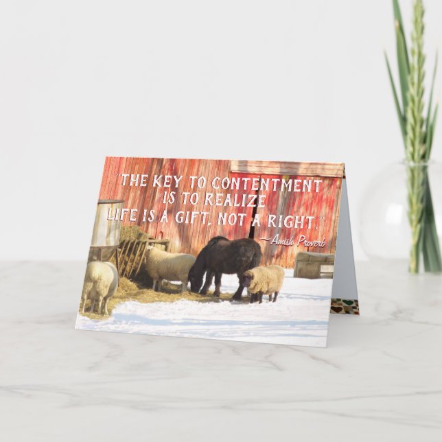 Cartes de Noël Amish Farm, ajouter un nom (Devant)