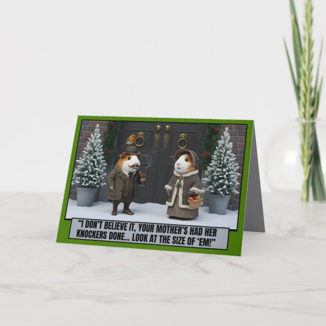 Cartes de Noël amusantes dans un style victorien (Devant)