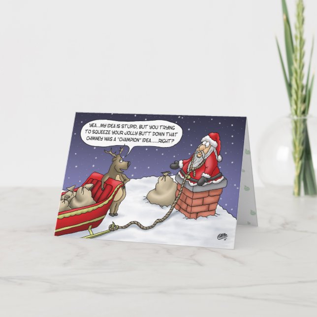 Cartes de Noël amusantes : Idée Jolly (Devant)