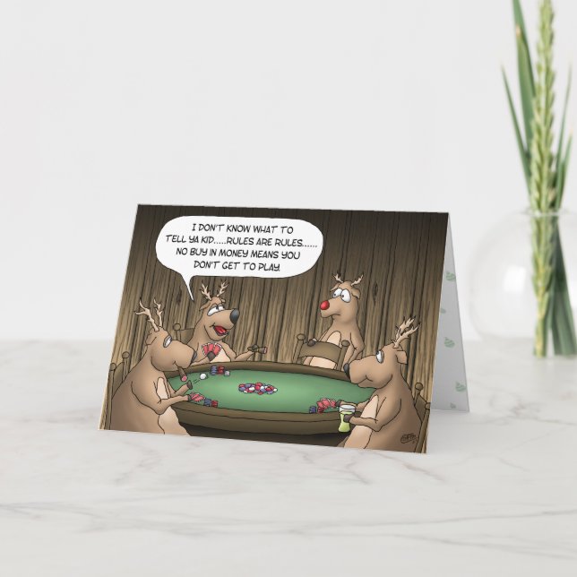 Cartes de Noël amusantes : Jeux de rennes (Devant)