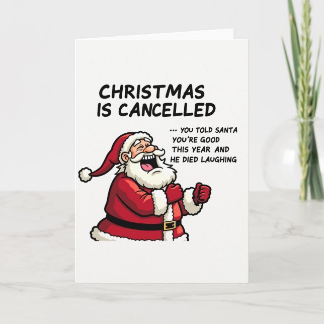 Cartes de Noël amusantes Père Noël rire (Devant)