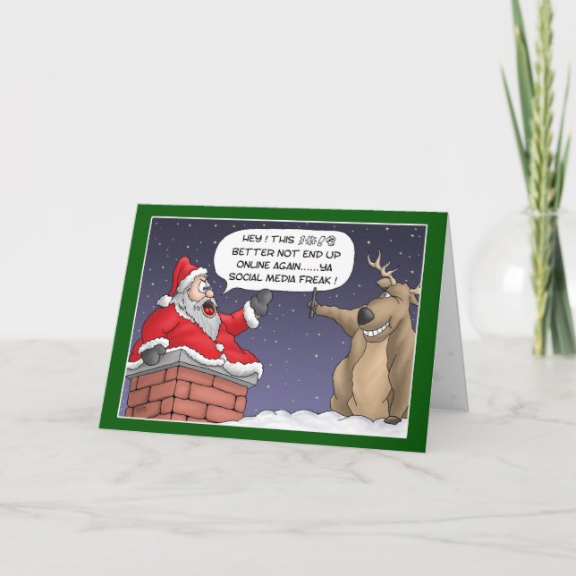 Cartes de Noël amusantes : Post en ligne (Devant)