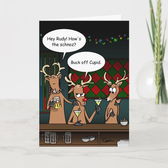 Cartes de Noël amusantes | Salutation de vacances  (Devant)