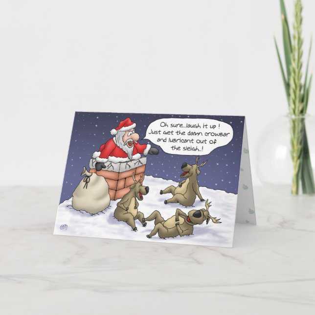 Cartes de Noël amusantes : Stuck (Devant)