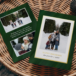 Cartes de Noël avec 3 photos encadrées aquarelle v
