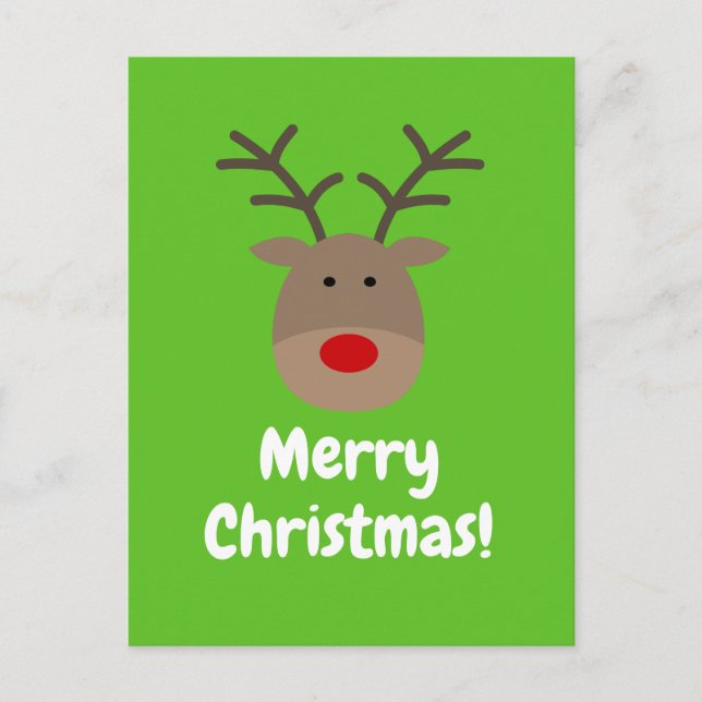 Cartes de Noël avec logo de renne mignon (Devant)