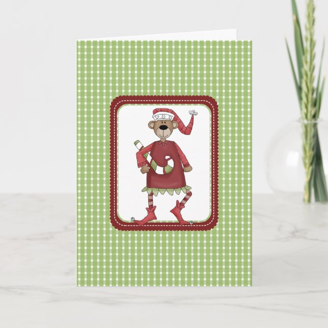 Cartes de Noël Beary mignonne (Devant)