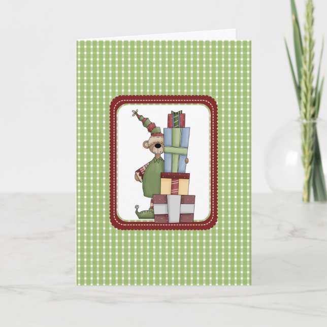 Cartes de Noël Beary mignonne (Devant)