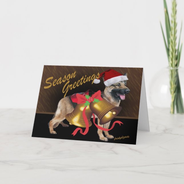 Cartes de Noël berger allemand (Devant)