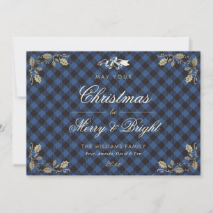 Cartes de Noël Bleu Vintage Buffalo