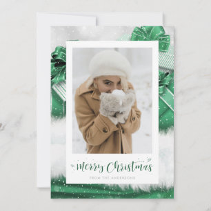Cartes de Noël Cadeaux Vertes Lettrées À La Main