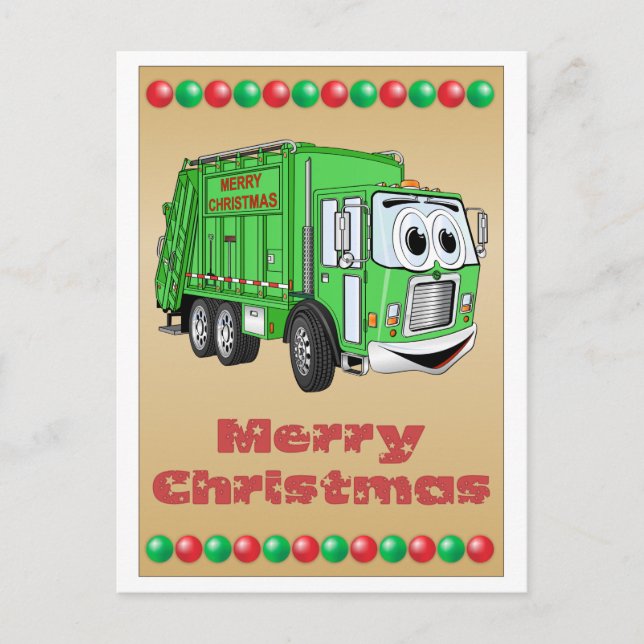 Cartes de Noël Carton de camion à ordures (Devant)