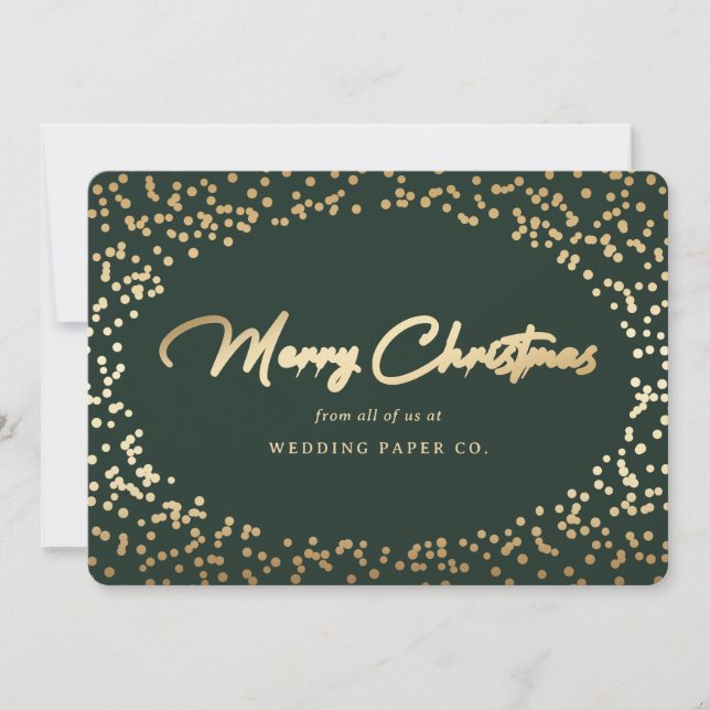 Cartes de Noël d'affaires en or sur mesure (Devant)