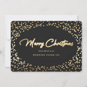 Cartes de Noël d'affaires lettres d'or noir