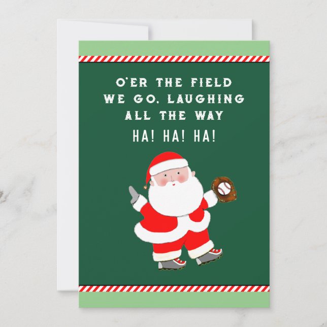 Cartes de Noël de baseball amusantes (Devant)