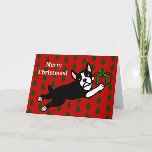 Cartes de Noël de Boston Terrier