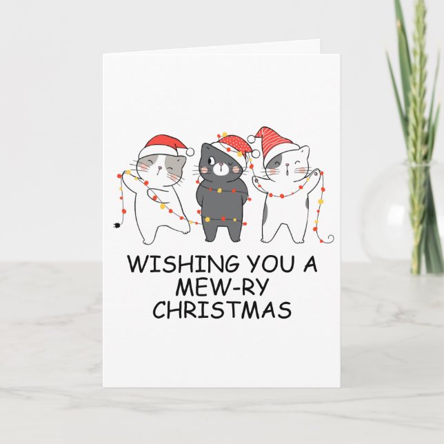 cartes de noël de chat noir (Devant)