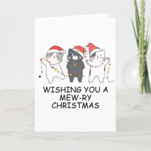 cartes de noël de chat noir