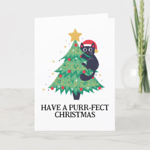 cartes de noël de chat noir