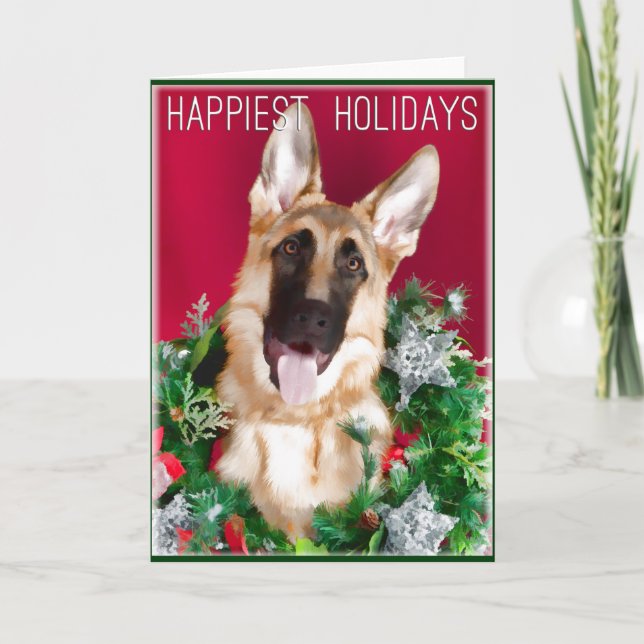 Cartes de Noël de chien berger allemand (Devant)