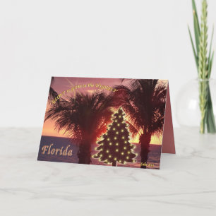 Cartes de Noël de coucher du soleil de la Floride