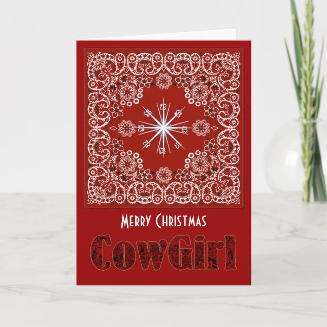 Cartes de Noël de cow-girl (Devant)