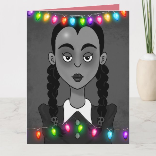 CARTES DE NOËL DE FILLE DÉPLAISANTE GOTHIQUE (Devant)