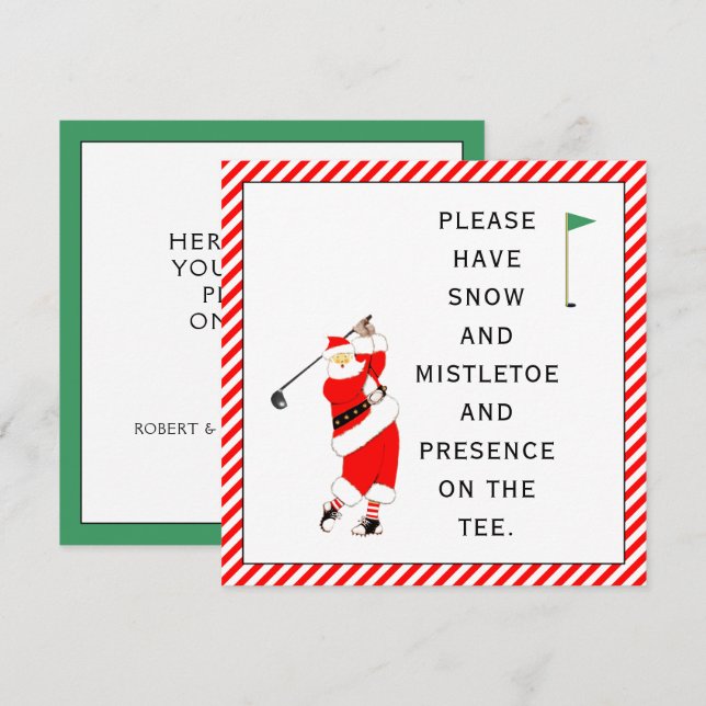 Cartes de Noël de golf (Devant / Derrière)