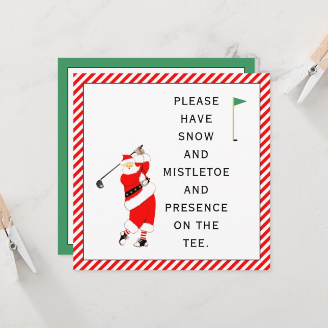 Cartes de Noël de golf (Devant/Arrière en situation)