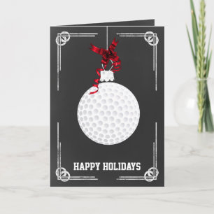 Cartes de Noël de golfeur de tableau noir
