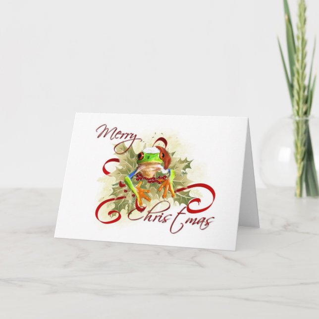 Cartes de Noël de grenouille d'arbre (Devant)