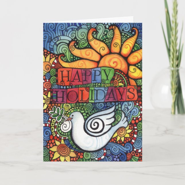Cartes de Noël de la colombe de la paix Joyeuses F (Devant)