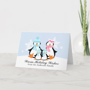 Cartes de Noël de la famille Penguin
