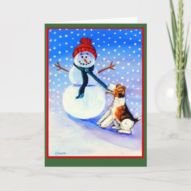 Cartes de Noël de la Fer Fox Terrier (Devant)