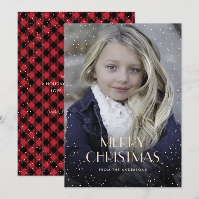Cartes de Noël de la neige rouge Plaid (Devant / Derrière)