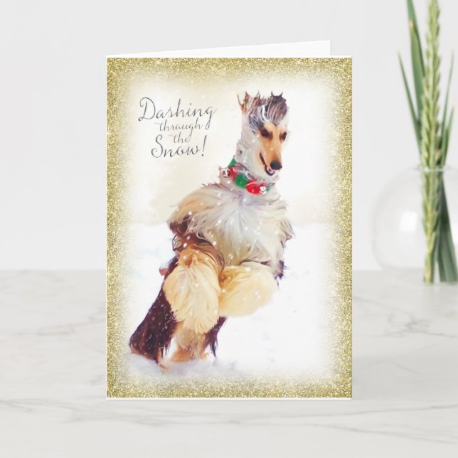 Cartes de Noël de lévrier afghan (Devant)