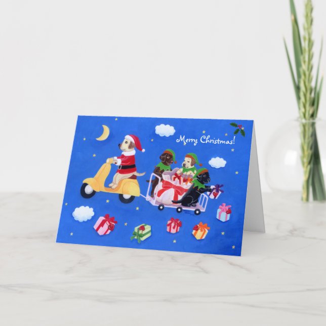 Cartes de Noël de livraison Labrador (Devant)