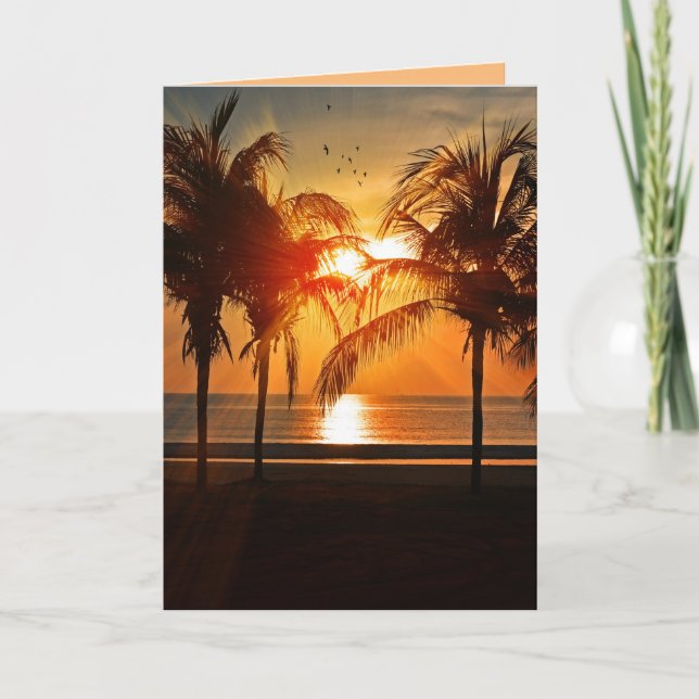 CARTES DE NOËL DE PLAGE TROPICALE (Devant)