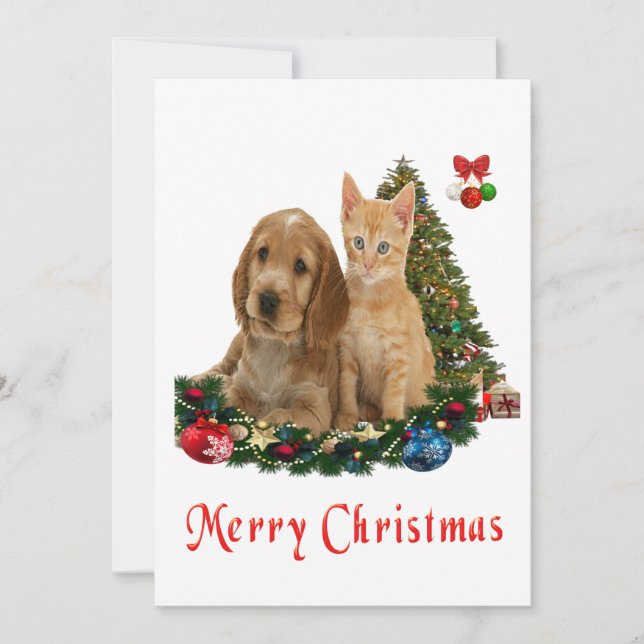 Cartes de Noël des animaux (Devant)