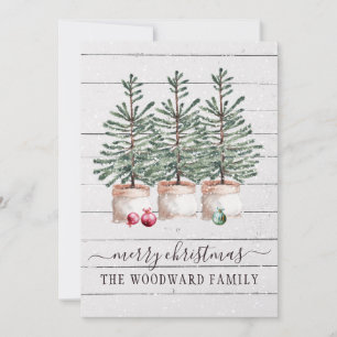 Cartes de Noël des arbres rustiques