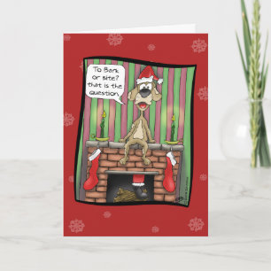 Cartes de Noël drôles : Chien de garde en service