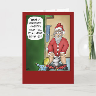 Cartes de Noël drôles : Coupure de salle de bains