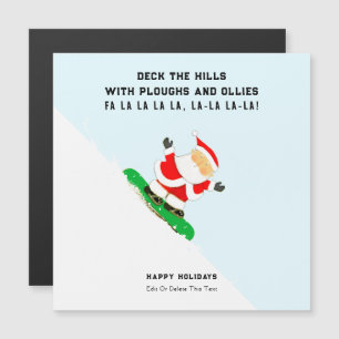 Cartes de Noël drôles de snowboard pour les fêtes 