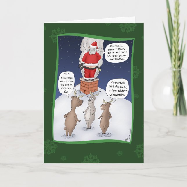 Cartes de Noël drôles : Éteignez le feu (Devant)