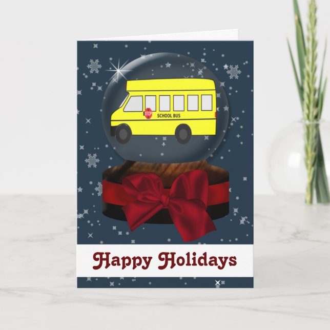 Cartes de Noël du bus scolaire (Devant)