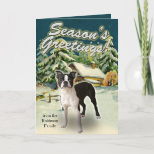 Cartes de Noël du Cabine de neige de Boston Terrie